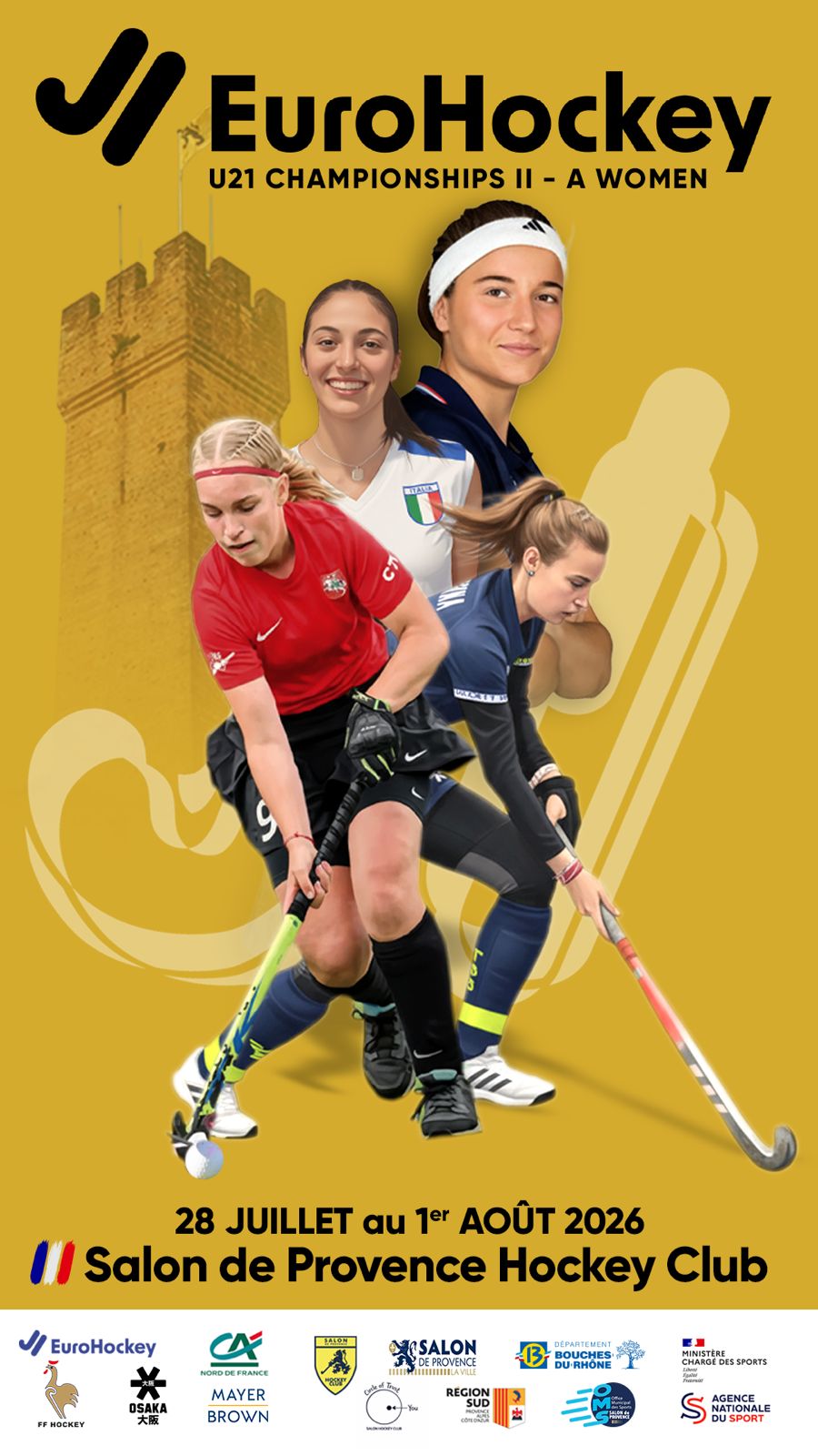 Affiche officielle EuroHockey U21 Salon-de-Provence 2026